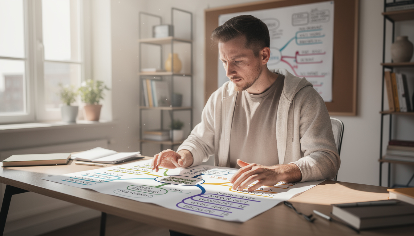 découvrez comment apprendre efficacement avec une carte mentale en décryptant des phrases simples et complexes pour mieux comprendre et mémoriser.