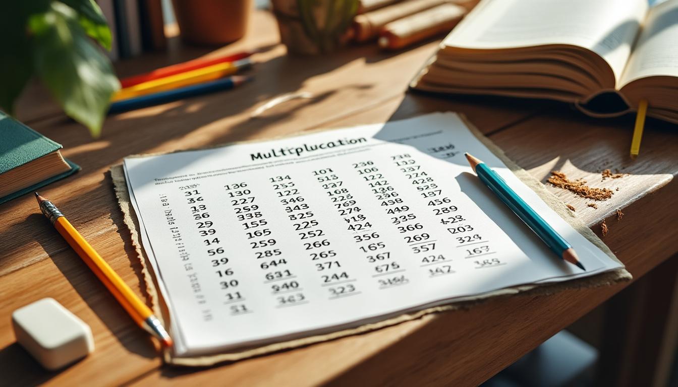 découvrez les avantages d'un exercice de table de multiplication à imprimer sans réponses, idéal pour renforcer l'apprentissage autonome et développer la concentration des élèves.