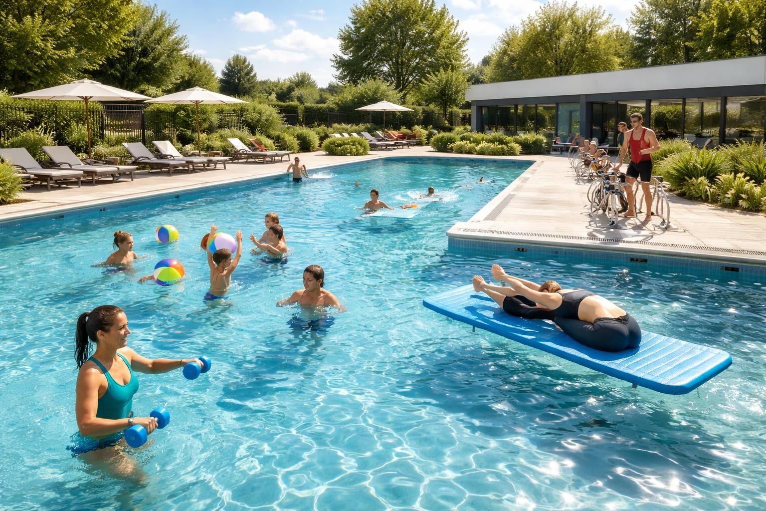 explorez une variété d'activités aquatiques ludiques et sportives à pratiquer dans votre piscine à comines pour toute la famille.