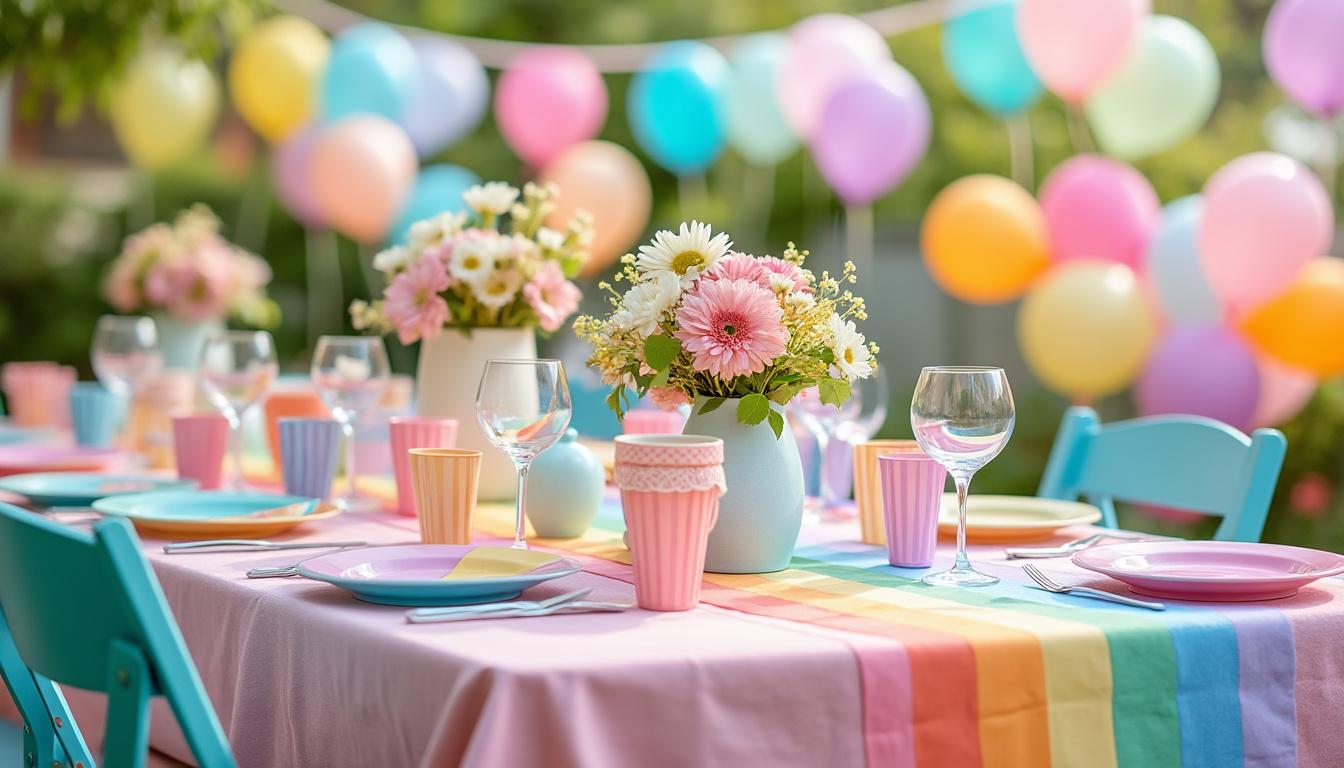 découvrez les erreurs courantes à éviter pour réussir l'organisation d'une fête d'enfants sur le thème arc-en-ciel pastel et créez un événement magique et coloré.