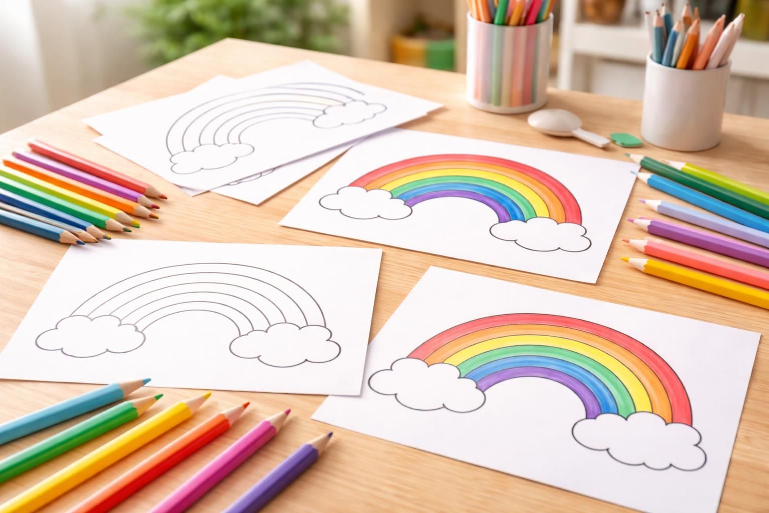 découvrez un guide simple pour créer et imprimer des arcs-en-ciel à colorier, idéal pour les débutants qui souhaitent s'amuser en coloriant.
