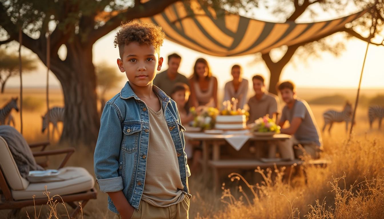 découvrez comment célébrer un anniversaire d'enfant inoubliable au cœur de la savane africaine, entre aventures captivantes et rencontres avec la faune sauvage.