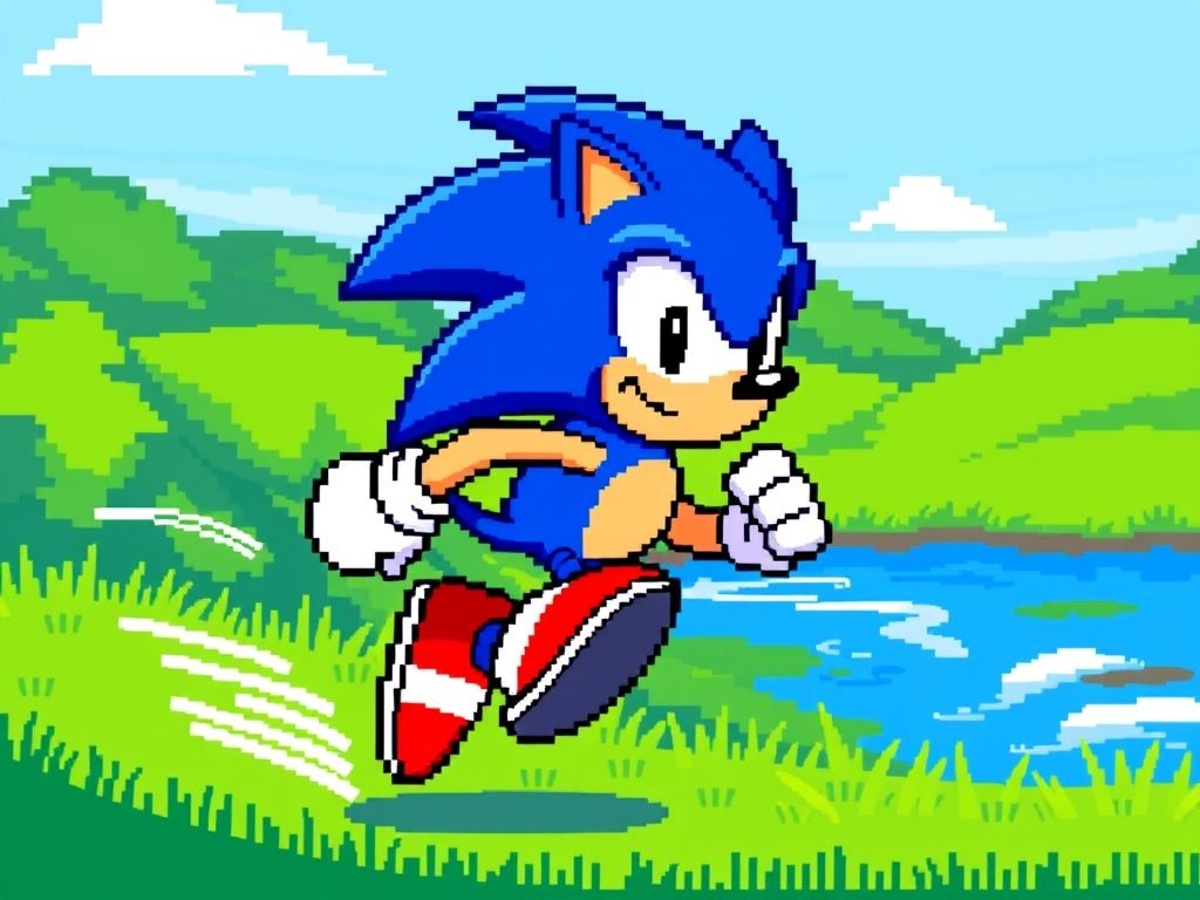 pixel art sonic